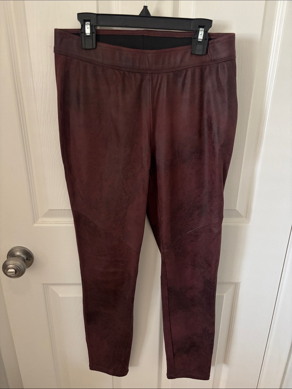 Free People Wine Faux Leather Leggings